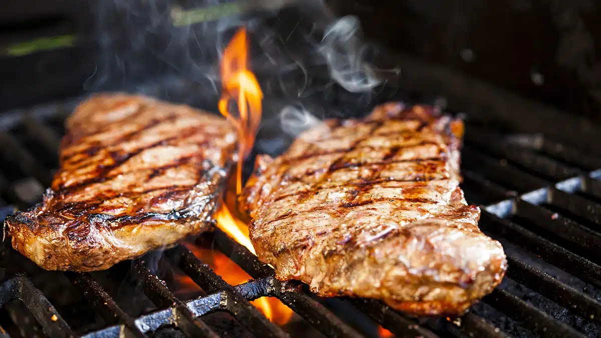 Steaks on a Grill