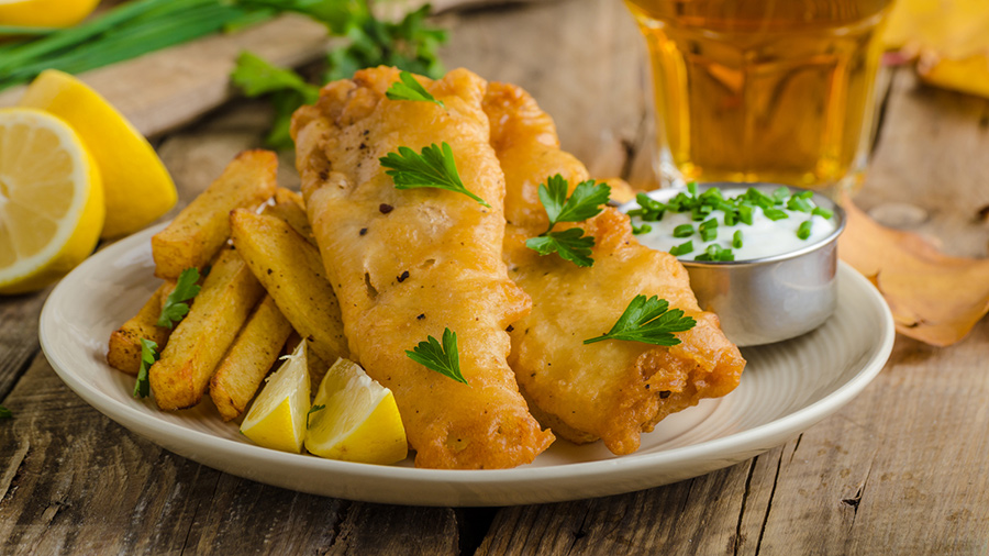Fish and Chips with Beer